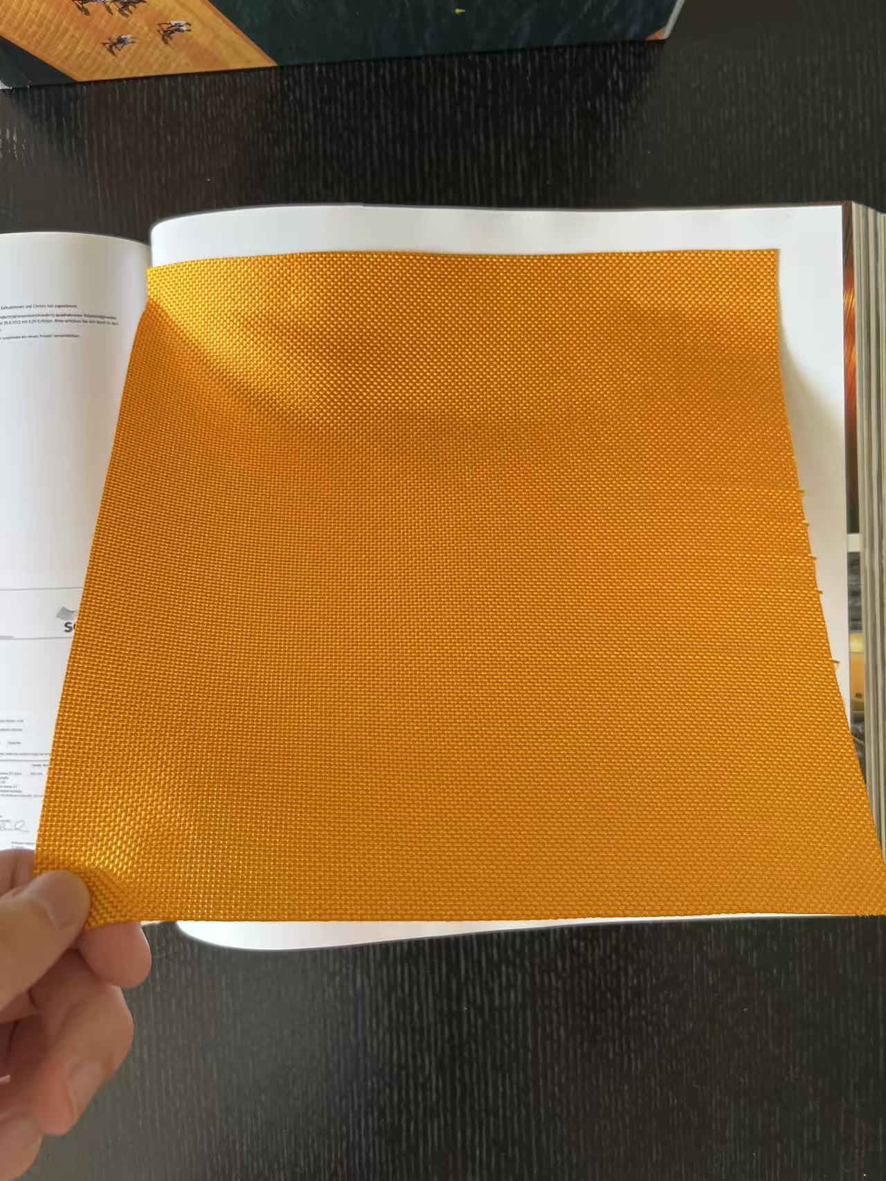 Christo and Jeanne-Claude. The floating piers. Project for lake Iseo, Italy 2014-2016 - Signed with original fabric piece