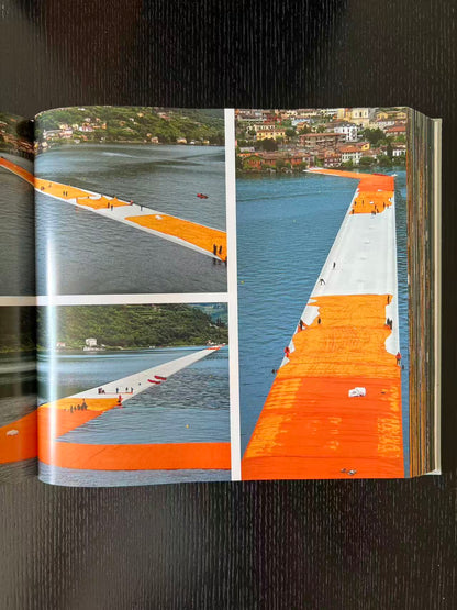 Christo and Jeanne-Claude. The floating piers. Project for lake Iseo, Italy 2014-2016 - Signed with original fabric piece