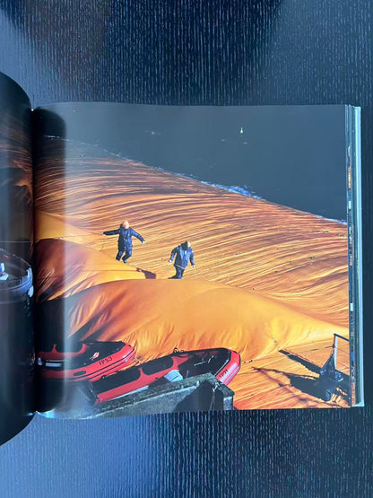 Christo and Jeanne-Claude. The floating piers. Project for lake Iseo, Italy 2014-2016 - Signed with original fabric piece