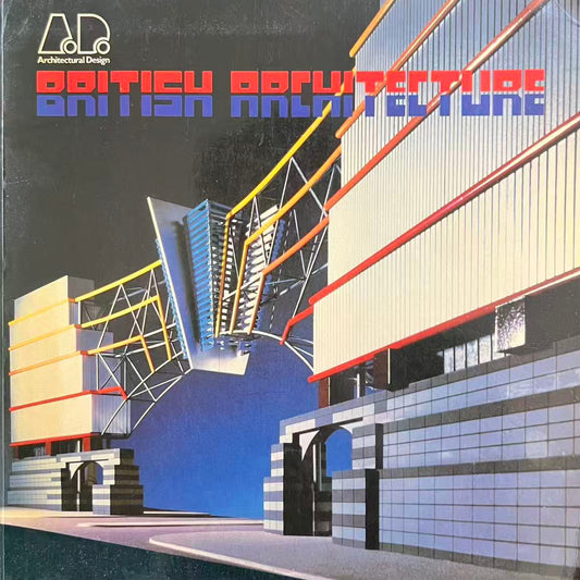 Book cover of 'British Architecture' with modern architectural design and logo.