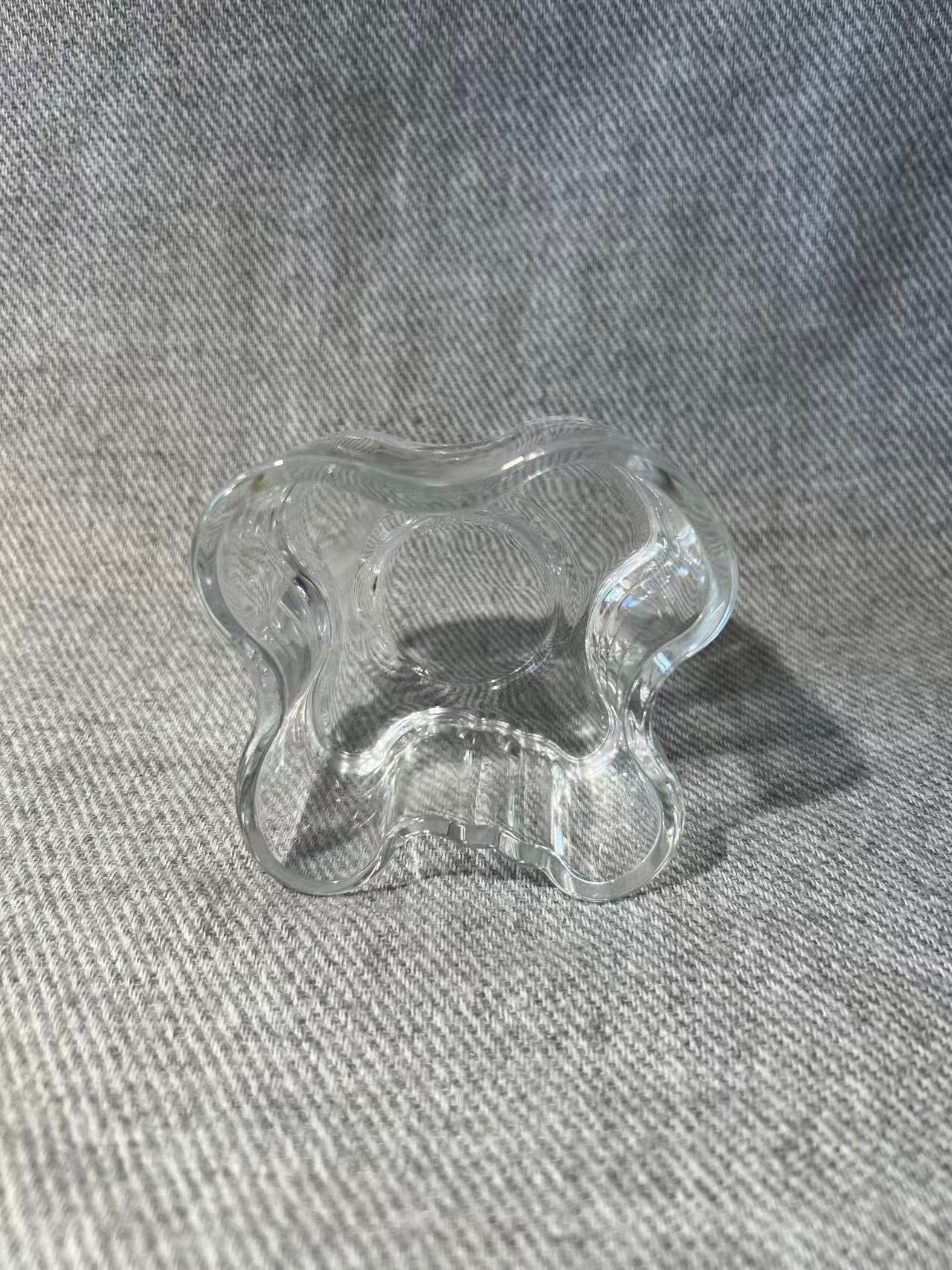 X008 - Alvar Aalto - Iittala Glass Candlestick/Bowl