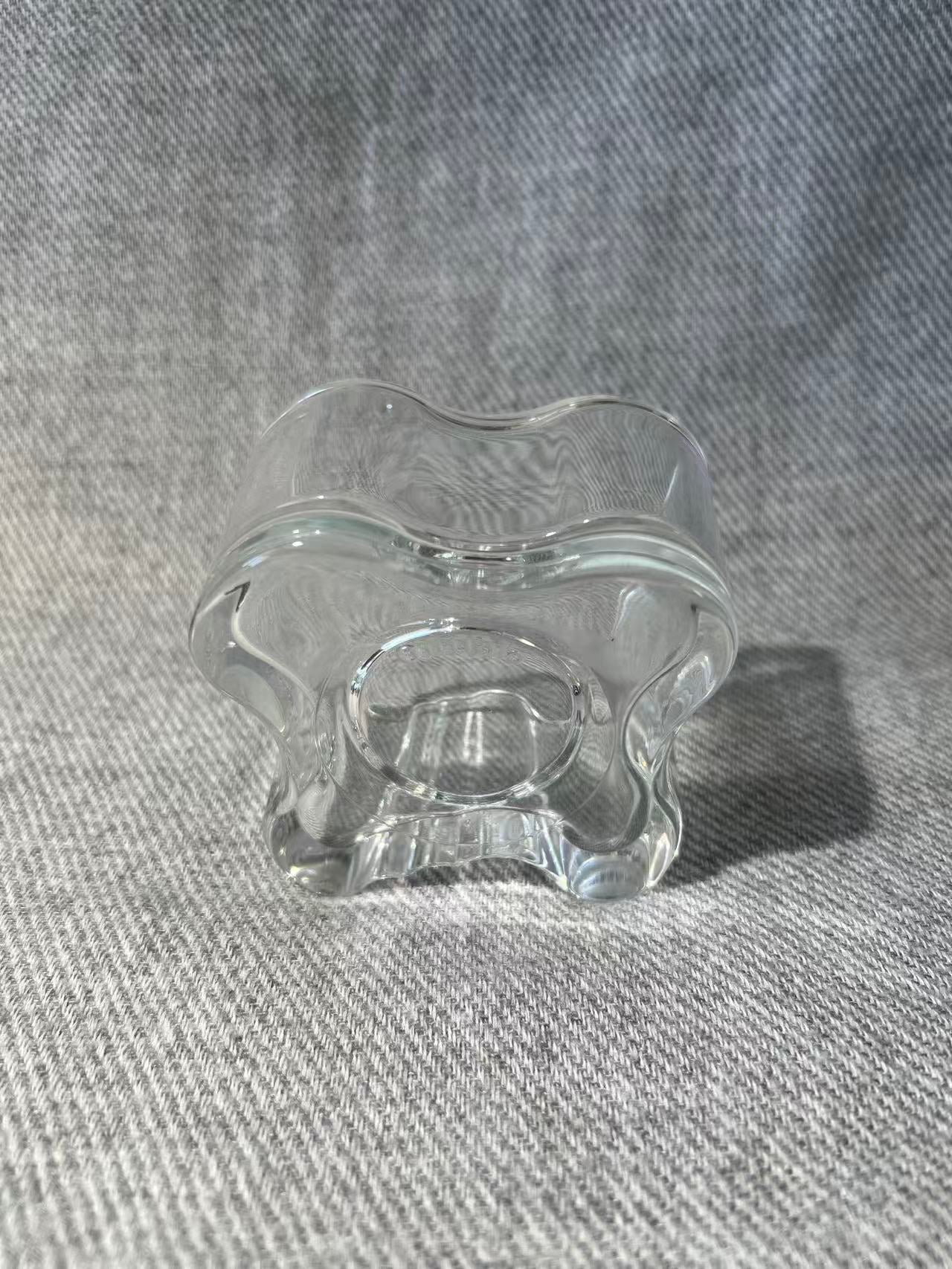 X008 - Alvar Aalto - Iittala Glass Candlestick/Bowl