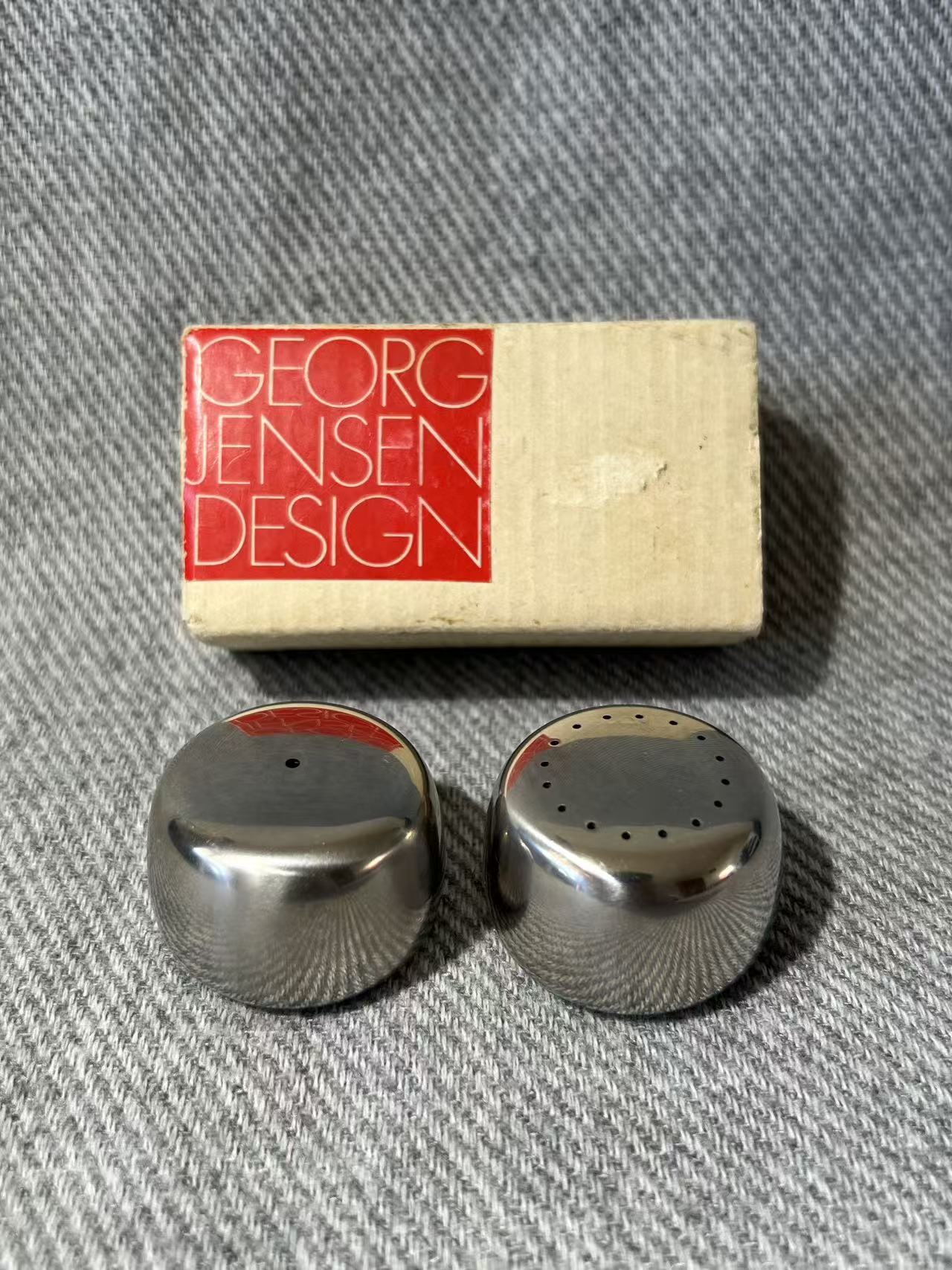 X007 - Georg Jensen - "Pebble" Salt and Pepper Shakers