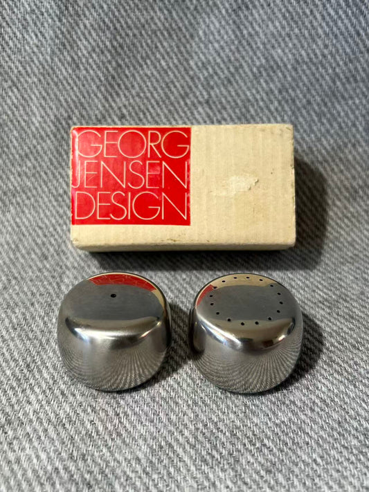X007 - Georg Jensen - "Pebble" Salt and Pepper Shakers